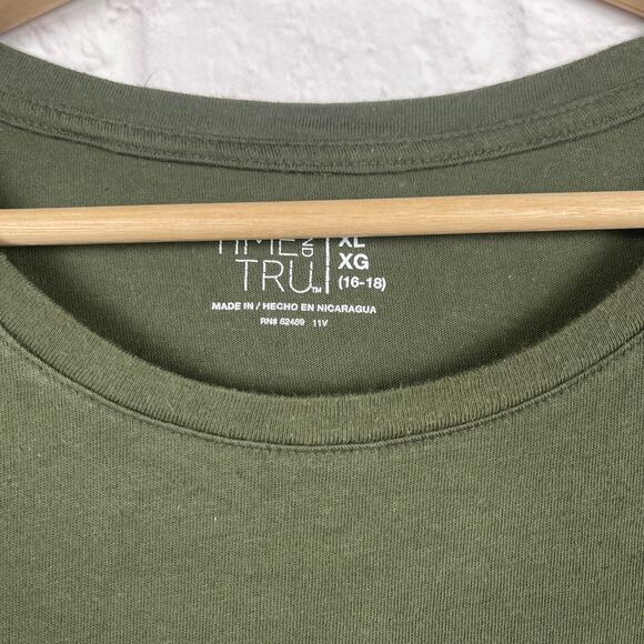 J4530 Time and Tru long sleeve t-shirt olive green size XL - Picture 2 of 6